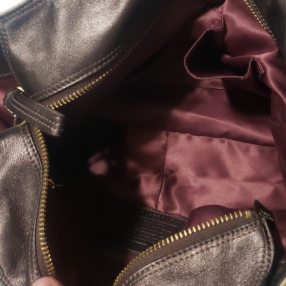 Coach Mia Op Art Lurex Brown Sateen Leather Trim Gold Hardware 15758 w/Dust Bag - Picture 6 of 8